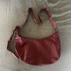 Baggu Medium Nylon Crescent Bag Mahogany Brown NWT